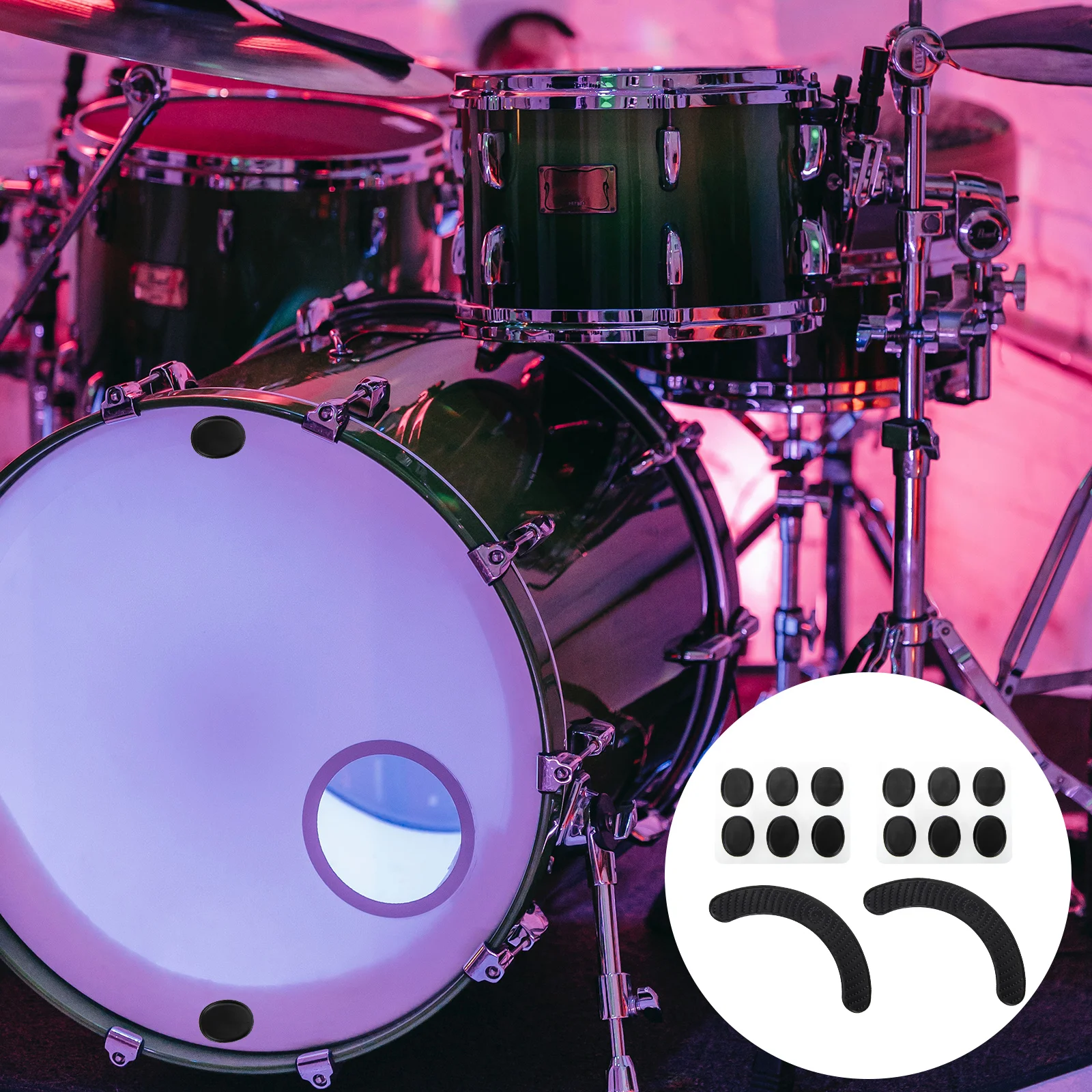 

14pcs Durable Drum Mute Pads Drum Silencers Premium Drum Silicone Dampeners