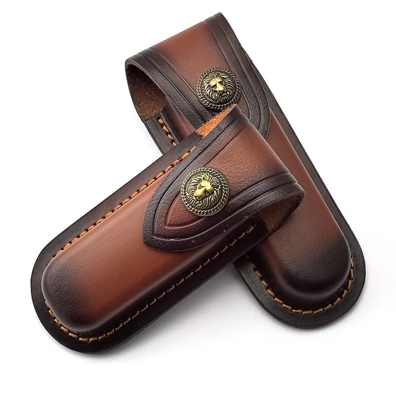 Leather Knife Sheath 2 Sizes with Brass Buckle