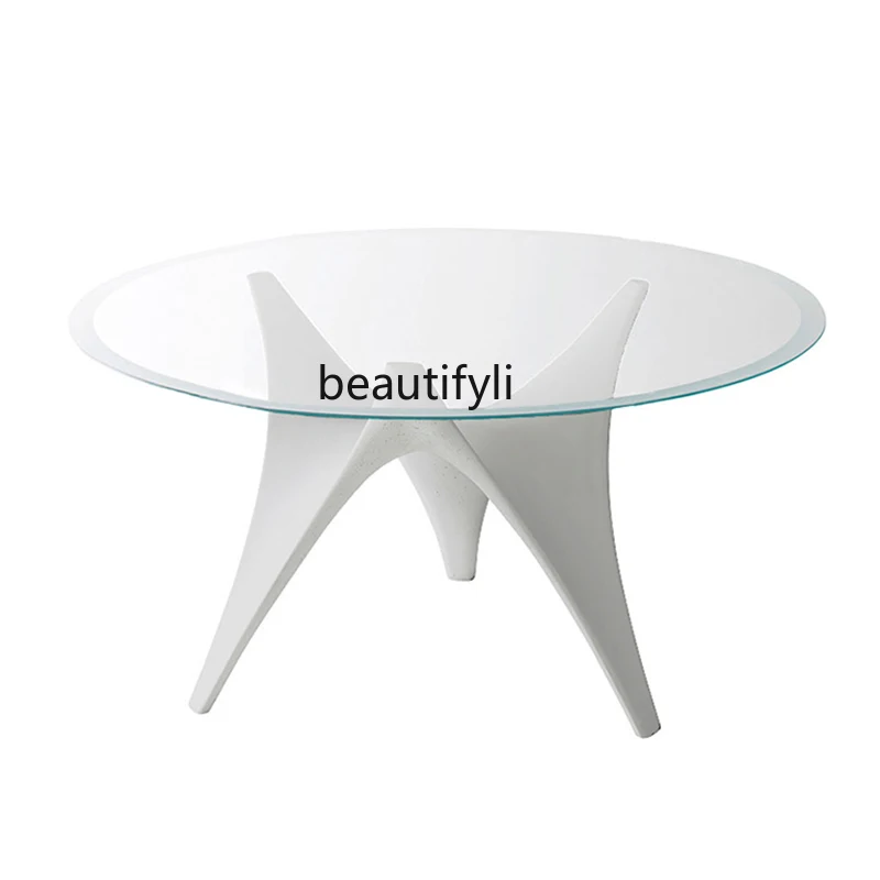 

Скандинавский дизайнерский гостиной в стиле ваби-Саби четырехногий стеклянный обеденный стол для переговоров журнальный столик стол для балкона