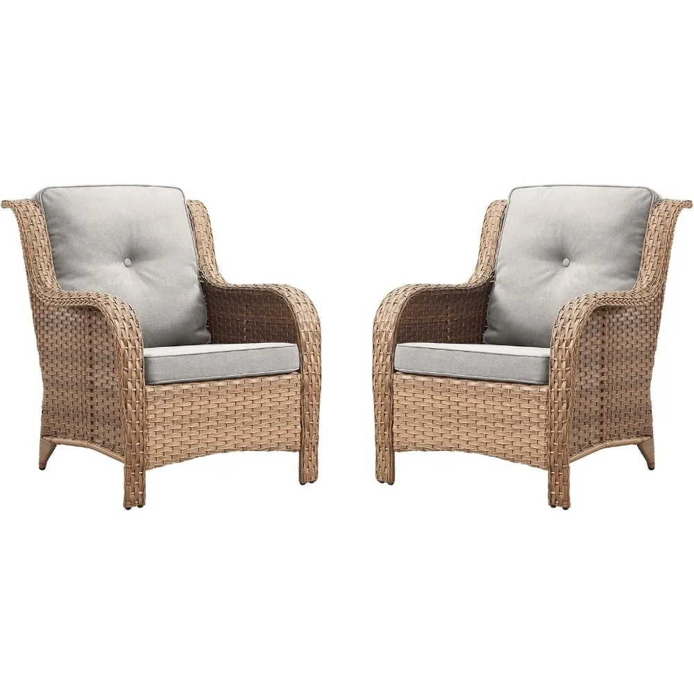 Patio Furniture Chairs Outdoor Chair High Back and Deep Seating for Deck Porch Balcony Backyard, Garden Sofas 3