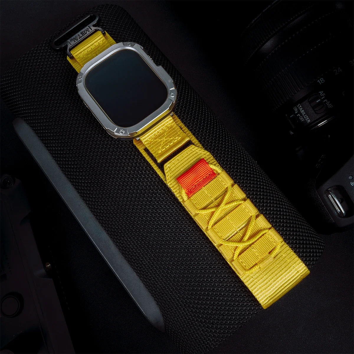 Durable Nylon Wrist Strap with TPU Protective Case for Apple Watch - Tactical Sports Band Bracelet