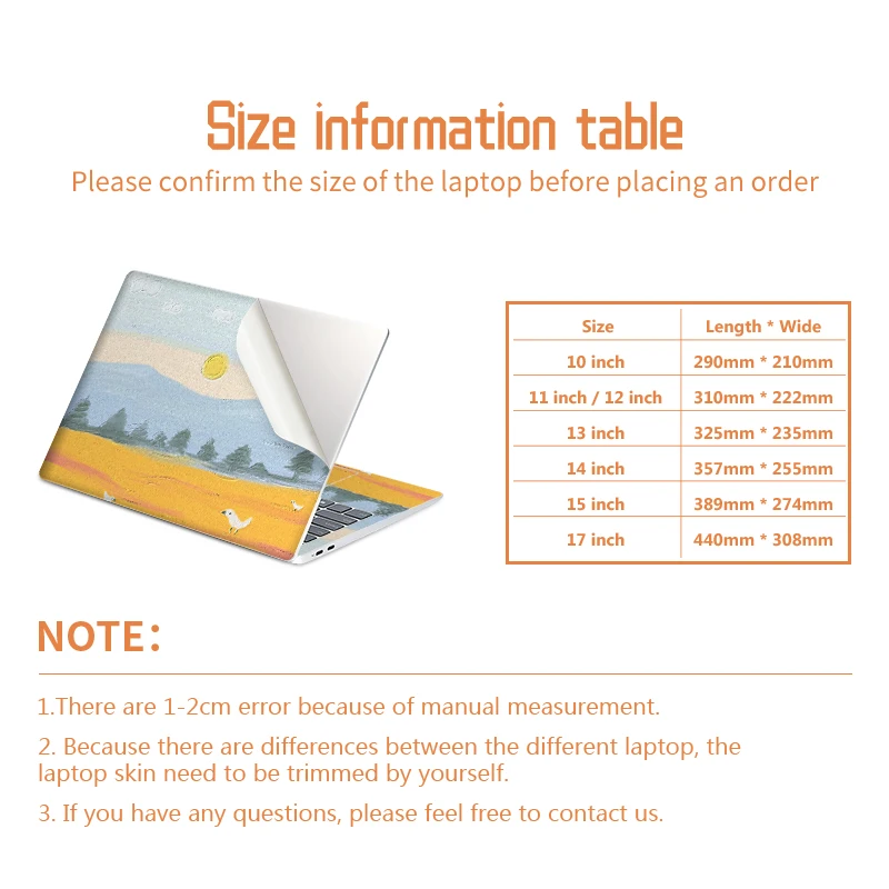 DIY 다채로운 노트북 스킨 스티커 비닐 스킨, 13.3 14 15.6 17.3 PVC 데코 데칼, 맥북 프로, 레노버, 아수스, HP용