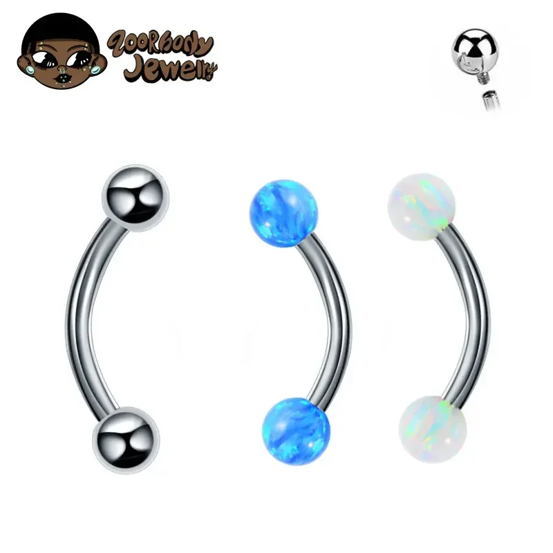 F136TitaniumBananaCurvedLipNavelPiercing16g68101214mm