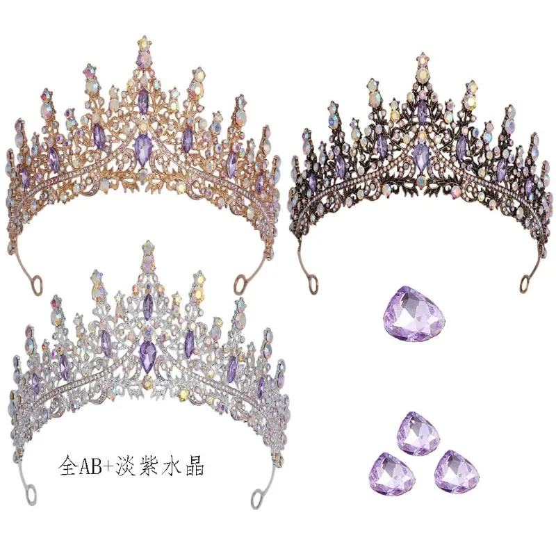 

Bride Crown European and American Luxury Crystal New Baroque Wedding Dress Birthday Party Hair Accessories