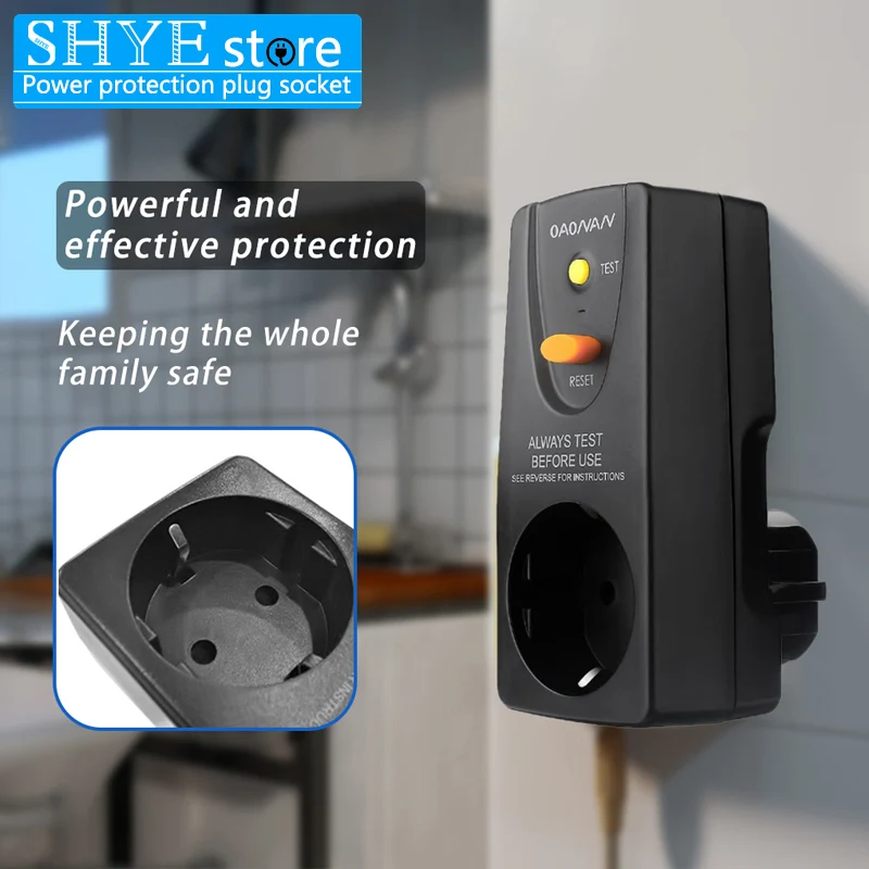 Eu Power Outlet Surge Protector Rcd Circuit Breaker 16a 240vac Suitable