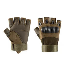 Enhanced Tactical Half & Full Finger Anti-Skid Gloves for Paintball, Airsoft, Combat, and Cycling Protective Gear (Half-Green)