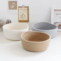 Nordic Cotton Rope Storage Baskets Woven Desktop Sundries Kids Toys Organizer Box Baby Dirty Clothes Laundry Basket Hamper 1PS 3