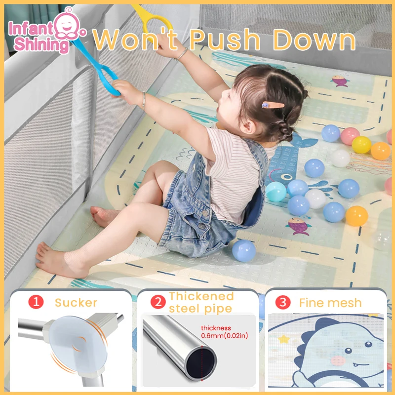 Baby Playpen Infant shining Baby Playpen for Children 0-6 Years Old Kids Indoor Safety Fence