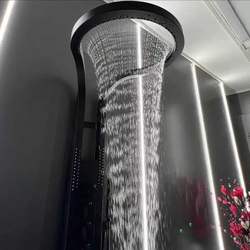 Circular Waterfall Shower Screen Shower Set, Copper Household Bathroom, Bathroom, Multi functional Shower #dgd353 2
