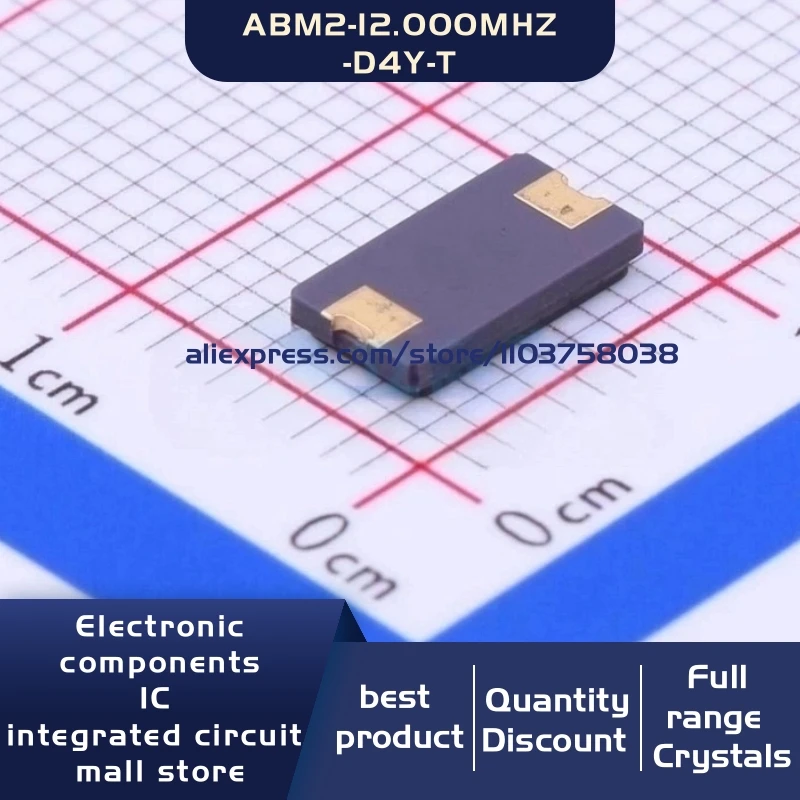 50개/몫 ABM2-12.000MHZ-D4Y-T 12MHZ 30ppm 18pF 8045 2P 수정 발진기 공진기 2-SMD 재고 있음