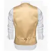Luxury Vest for Men Gold Solid Silk Satin Waistcoat Bowtie Tie Set Sleeveless Jacket Wedding Formal Male Gilet Suit Barry Wang 4