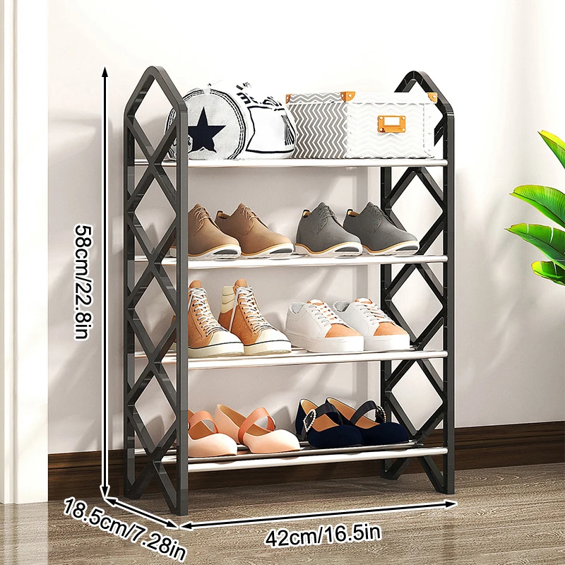 16 Styles Of Simple Splicing Shoe Rack, Home Space Saving Storage Rack, Miscellaneous Shoes Display, Living Room Multi-Layer Sto 4