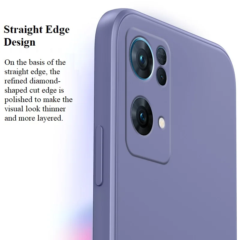 Für OPPO Reno7 Pro 5G SE, einfarbig, gerade Kante, flüssiges Silikon, feines Loch, All-Inclusive-Objektivschutz, Co_voghion.com