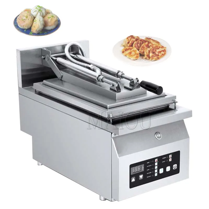 

Double Pan Automatic Dumpling Fried Machine Commercial Dumpling Cooker Pan Grill Fryer