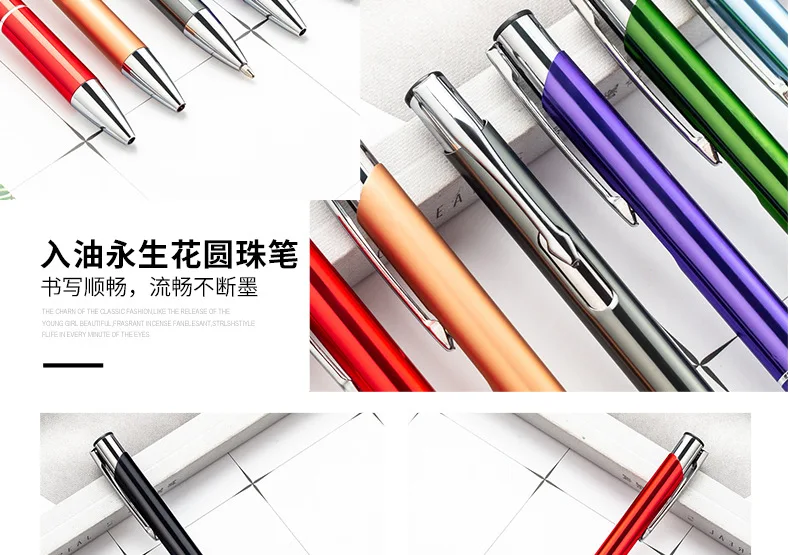 10-100Pcs/Lot High-quality Black Roller Metal Ballpoint Pen 1.0mm Gift Pens Free Custom Logo 9 S77715dbed2c346188520c652014ab790g