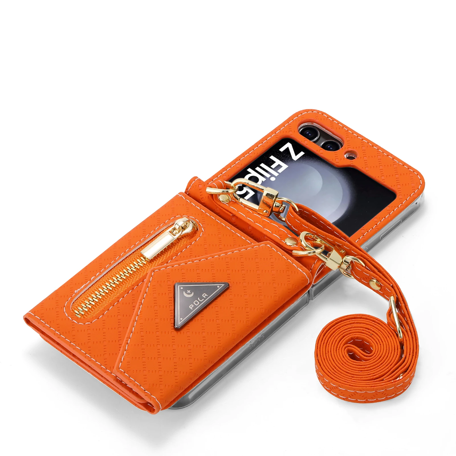 Zipper Leather Wallet Case with Card Holder & Wrist Strap – Magnetic Folio Handbag Cover