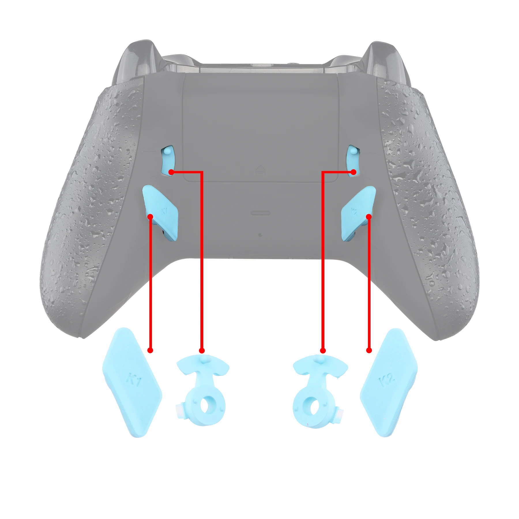 

eXtremeRate Heaven Blue Soft Touch Replacement Buttons K1 K2 Paddles for Xbox One S X Controller LOFTY Remap & Trigger Stop Kit