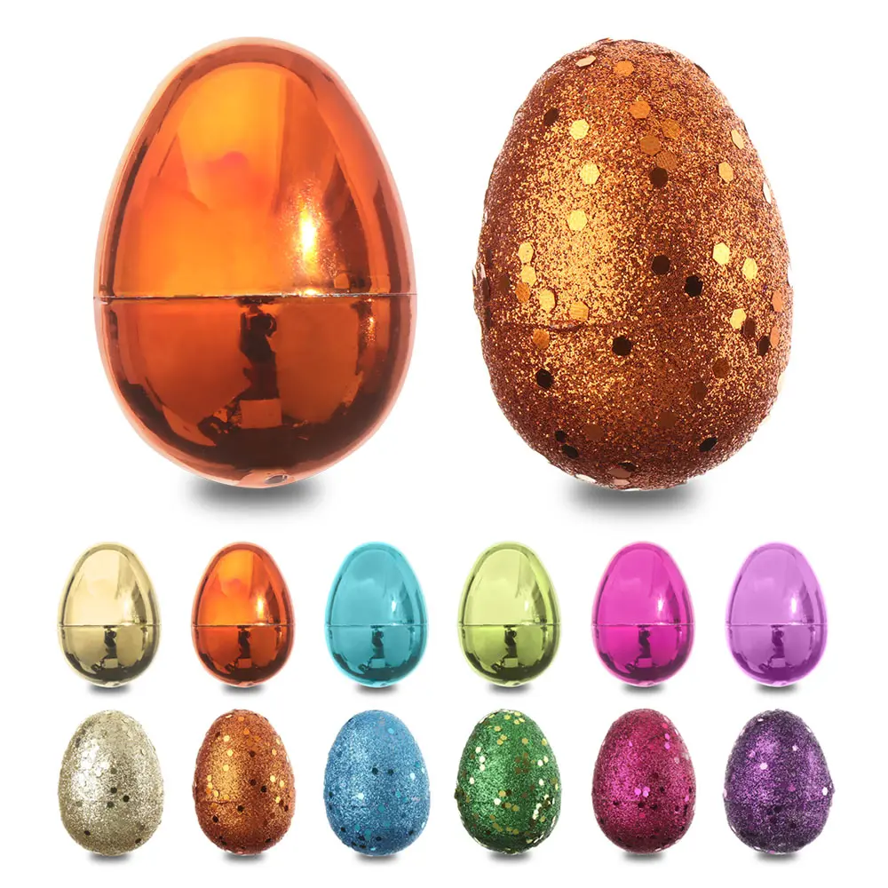Hollow Add Treats Decoration Flash Powder Fillable Egg Electroplate Easter Eggs 