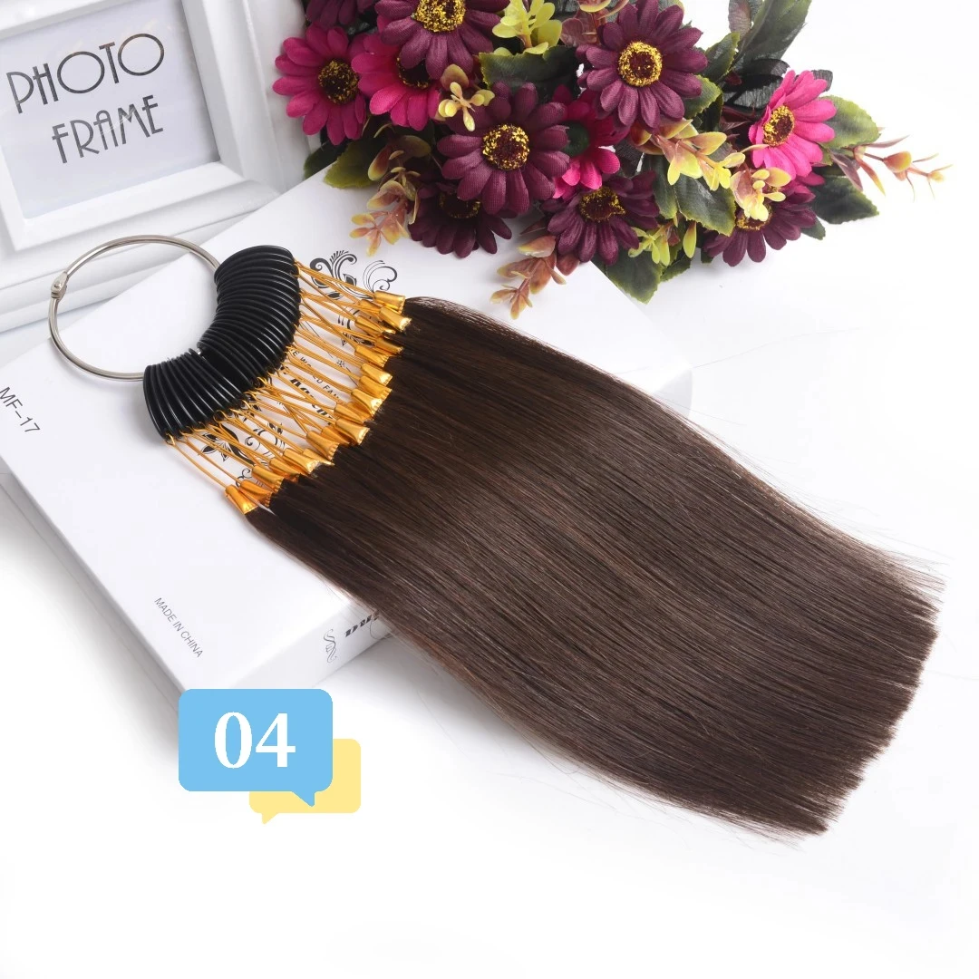 30 stand Human hair chart samples with numbers Test strands of hair for extensions salon natural color levels chart