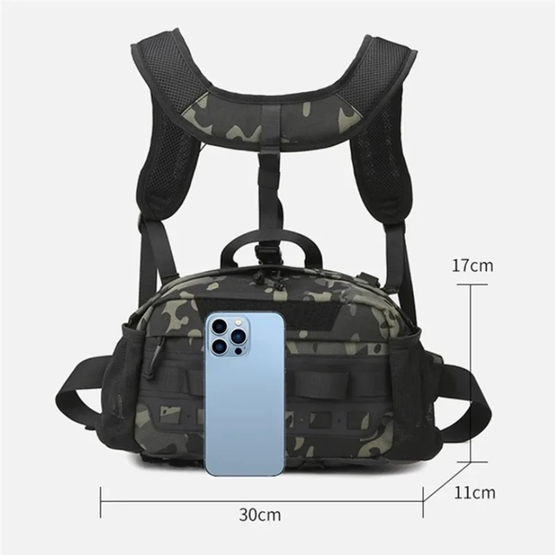 ABHT-Mens Sports Fishing Bag Hiking Vest Backpack Utility Outdoor Camping Fanny Pack Travel Single Duffel Molle