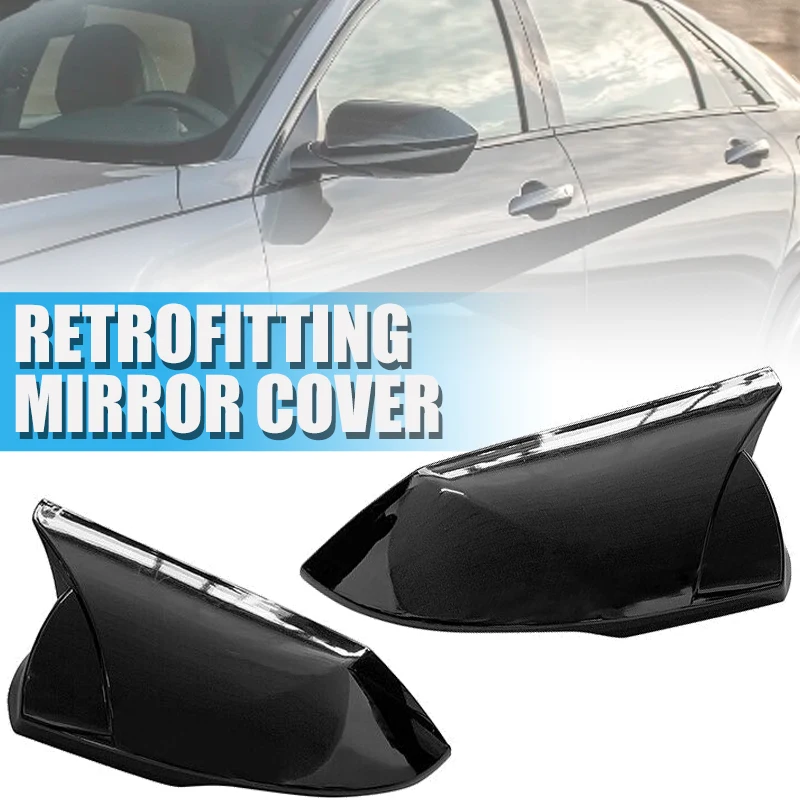 

New 1pair Car Rearview Mirror Cover Left+Right Side Protective Covers Replacement Part For Hyundai Elantra 4DR 2021-2022