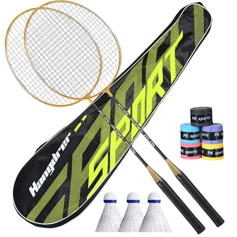 Badminton Racket Set Professional Badminton Racket Set for Adults Lightweight Equipment Sweat Absorbent for Adults