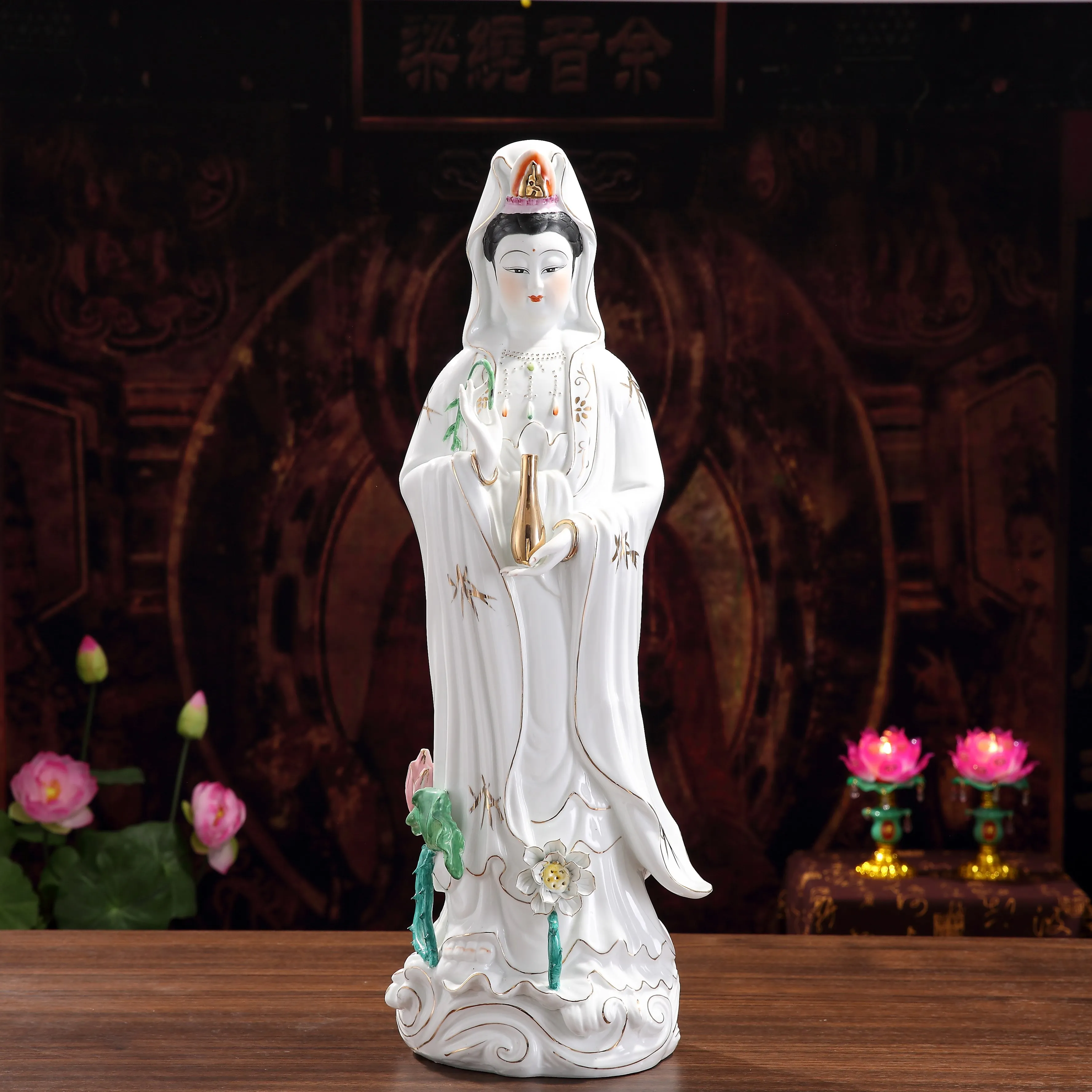 Goddess Statue Ceramic Beautiful Kuan Yin Statue Quan Yin Statue
