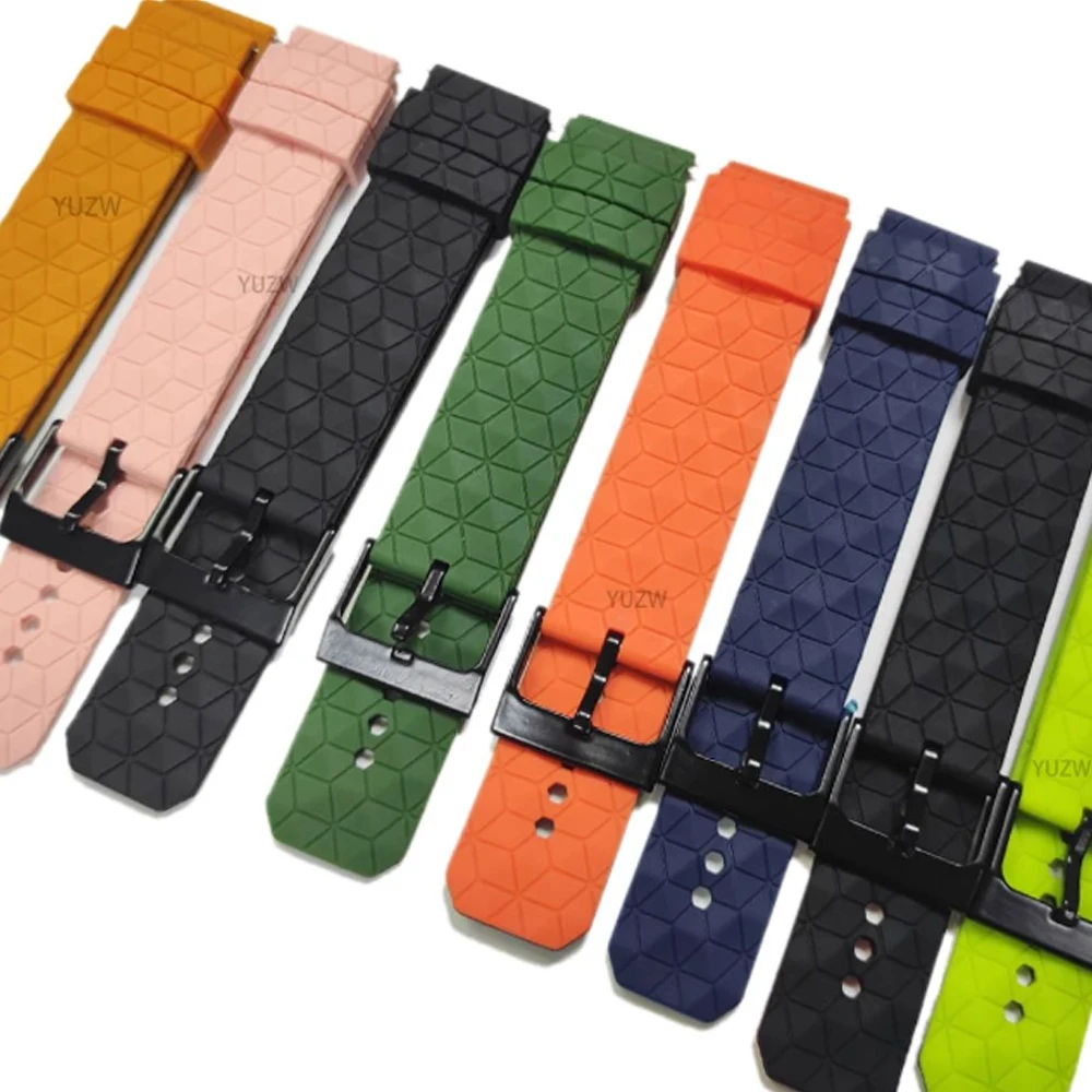Versatile 20/22mm Rubber Watch Strap - Multiple Color Options