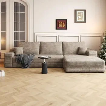 Modern 108'' L-Shape Sectional Couch for Living Room Deep Seat Upholstered Boneless Sofa Modular Furniture，Customized 1