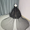 Black Sweetheart Quinceanera Dresses Ball Gown Off The Shoulder Tulle Organza Beads Crystal Cape Sleeve vestidos de quinceañera 6772 2