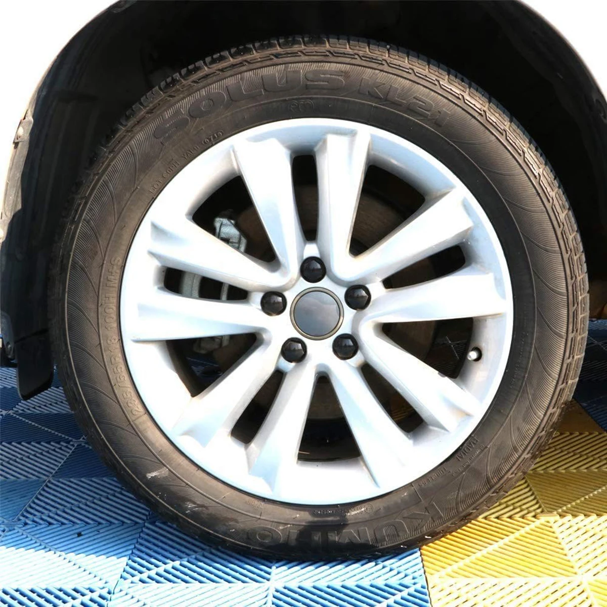 Set of 20 Black Hexagon Anti-Rust Wheel Lug Nut Covers – Durable Dust Protection