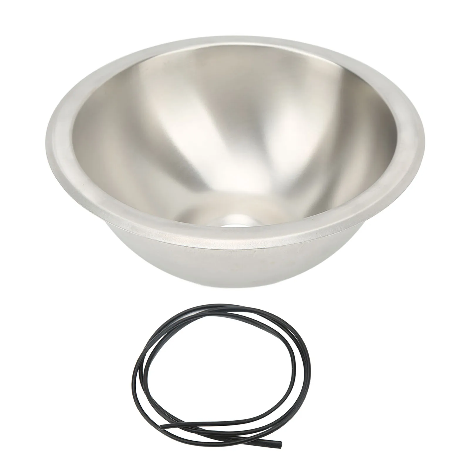 RV Sink RV Motorhome Camper Smoothing Sink 304 Stainless Steel Wiredrawing Smoothing Space Saving Round Rv Sink For Rv Yachts Boat