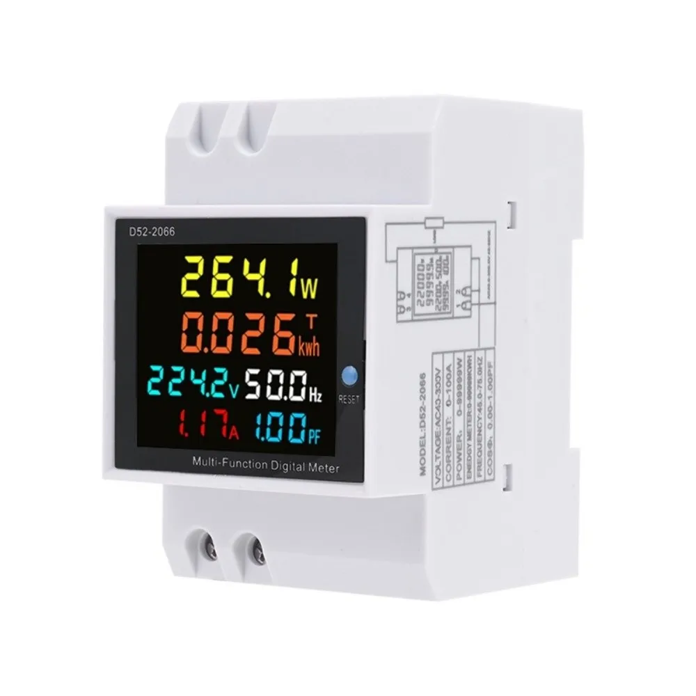 6IN1 기능 디지털 다기능 미터 110V 220V 380V 100A 전압 전류 전기 에너지 미터 LED 디스플레이