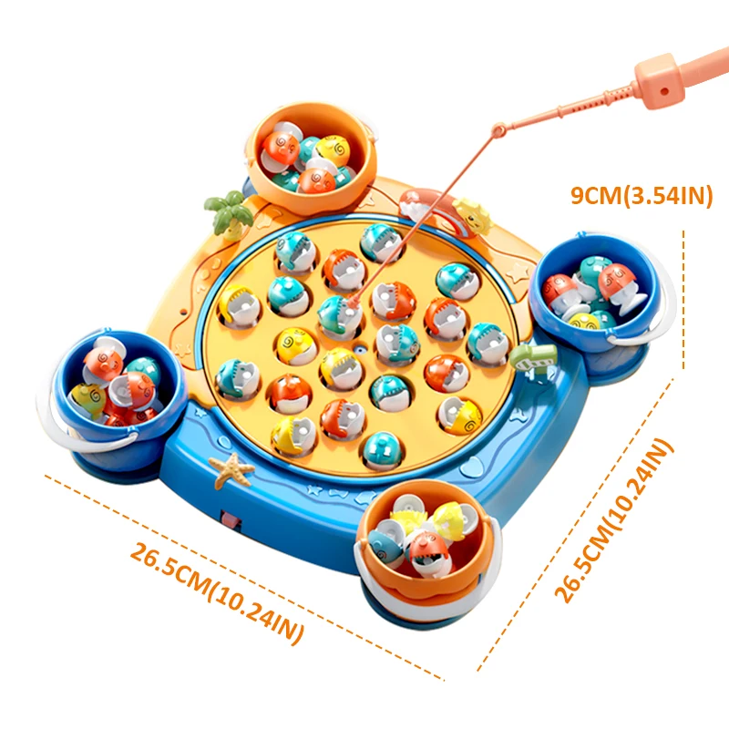 Montessori Magnetisches Angeln Spiel - Pädagogisches Marine Leben Lernspielzeug für Kinder: Erkenntnis von Farben, Zahlen & Musik