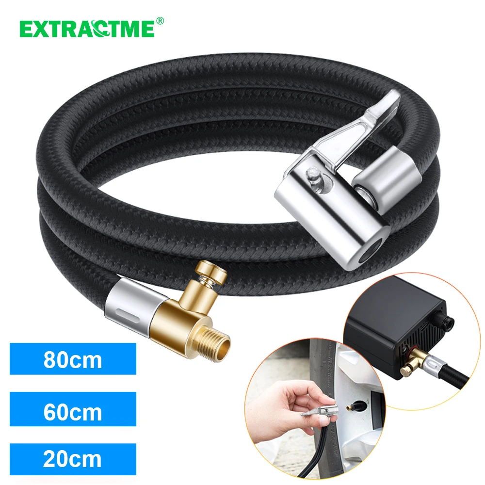 Extractme Tire Inflator Hose Tyre Extension Hose Air Compressor Pipe Rubber Air Inflation Rubber