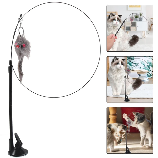 Fishing Rod Cat Wands Suction Cup Teaser Cats Decorative Toys