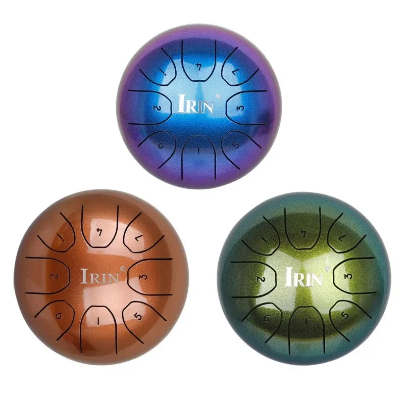 5.5inch 8-Tone Mini Steel Tongue Drum Hand Pan Drum with Drum Mallets Carry Bag Percussion Instrument Adult Kids Beginer