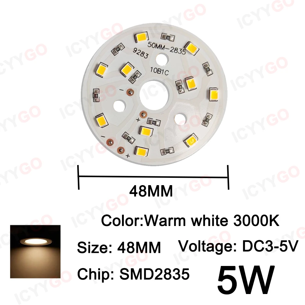 LED Lichtkralen Lamp Lichtbron SMD 5730 Board Chip Rond 5w 10W 30W Oppervlak Nacht DC 5V Dimbaar DIY Wit Warm Repara