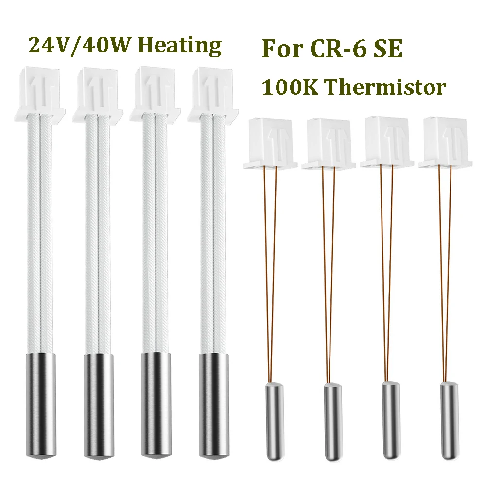 Cartucho Aquecedor Ender s1 Cr6 se Haste de Aquecimento 100k Termistor Temperatura Sensor Impressora 3d Parte para Ender3 s1 Cr6 se 24v 40w - Imagem 4