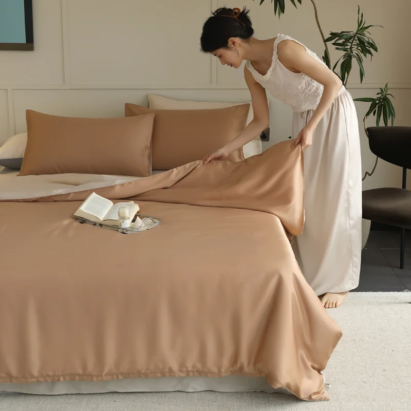 Luxury Natural Silk Bedding Set 3Pcs Duvet Cover Set Beauty Skin Quilt Cover Pillowcase Single Double King Queen Bed 100% Silk 2
