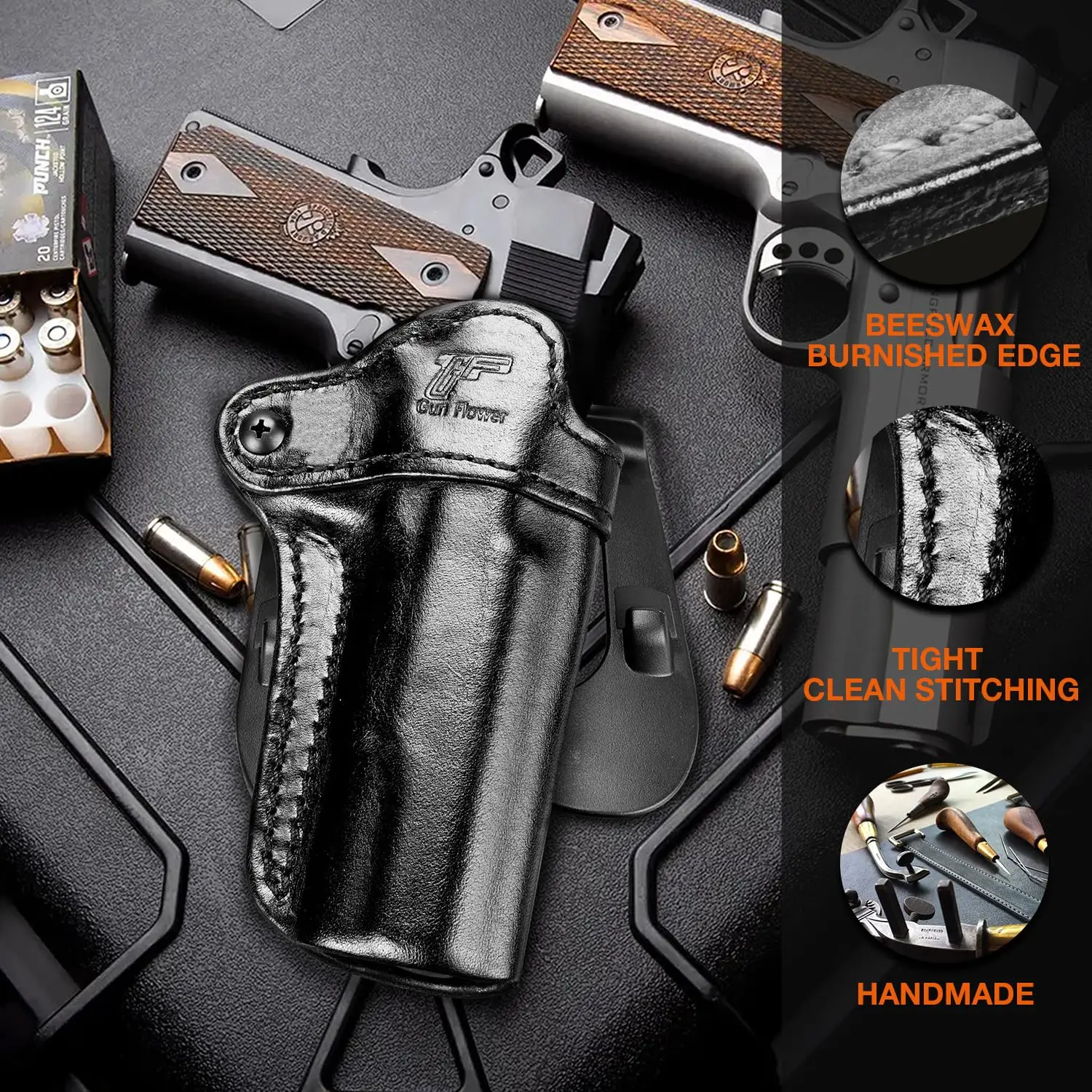 Fondina IWB In Pelle Pistola Kimber Ultra Carry Ii 6mm Nera Gas Vfc