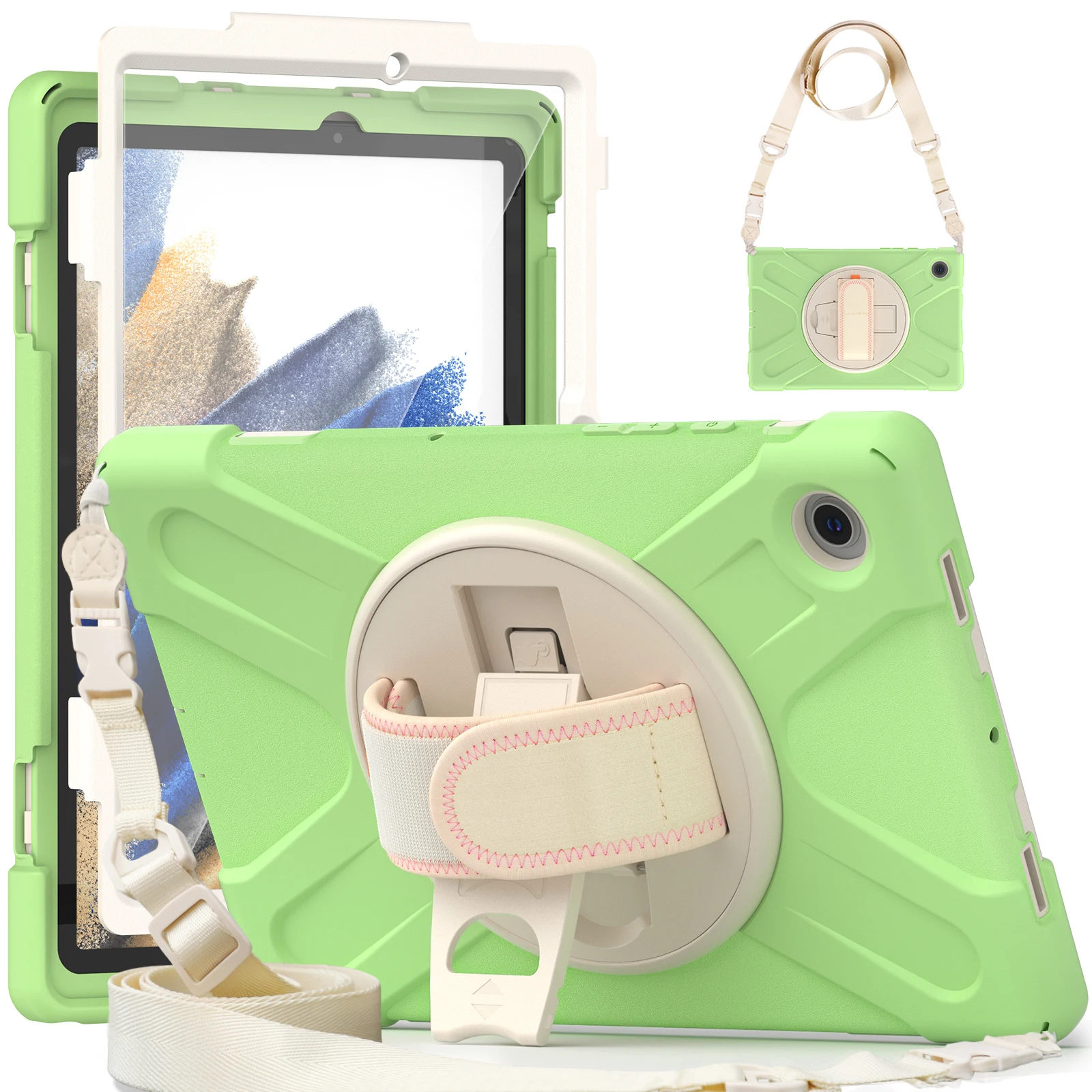 

Чехол для Samsung Galaxy Tab A8.0, T290, A7 Lite 8,7, T200, A7 10,4, T500, A8 10,5, X200, 3-слойная защита, противоударный чехол с подставкой