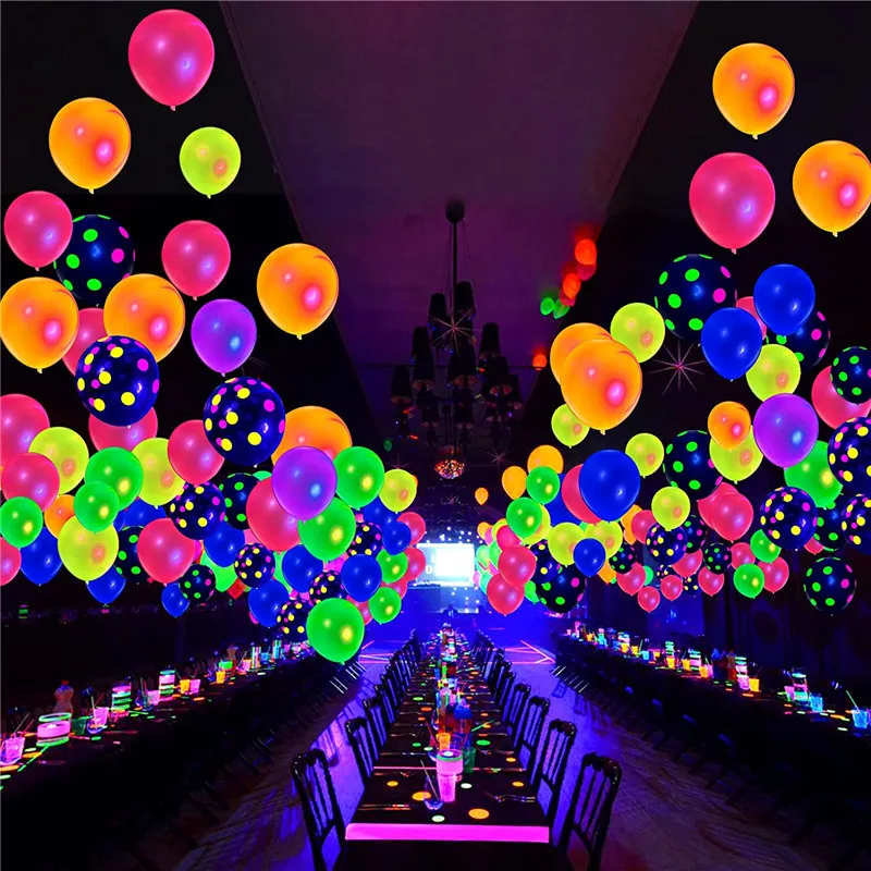 104 Pièces Ballon Fluorescent Dans Le Noir Fluorescentes Lumineux  Fournitures De Fête Arche De Ballons Fluorescent Fluorescen[H6562] -  Cdiscount Maison