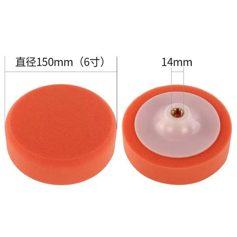 6 Inch Waxing Sponge Restore Medium Screw Polishing Disk Car Beauty Mirror Repair Sponge Wheel M14 Disk 1 pc 4 inch rubber medium caster gold plated humvee tpr silent wheel universal trolley industrial trailer single