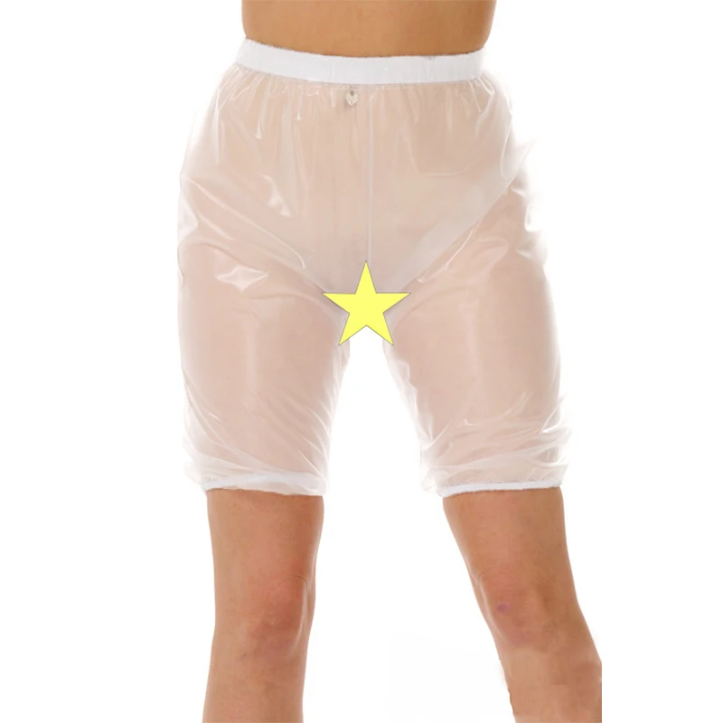 Women Gothic PVC Transparent Shorts Wet Look Shiny Patent Leather Shorts Fashion High Waist TPU Hot Pants Custom New Clubwear