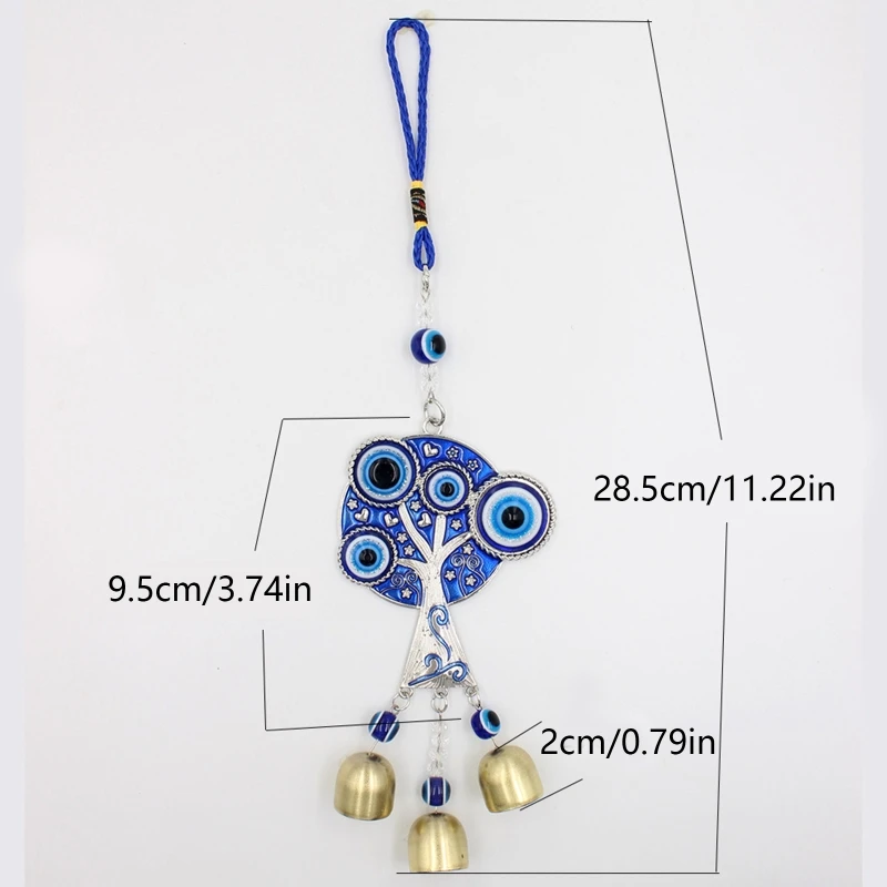 Turkish Blue Evil Eye Life Trees Windchime Lucky Charm Hanging Ornament E7CB 6