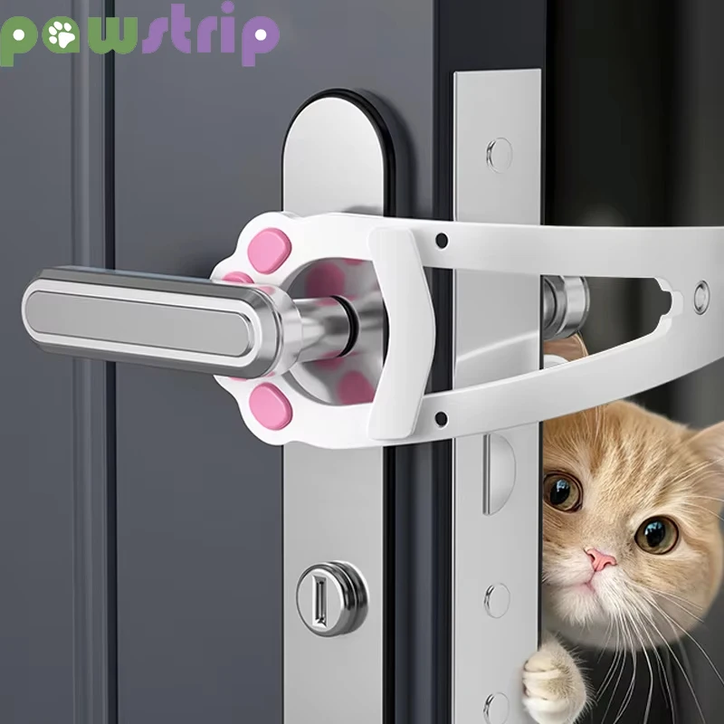 Adjustable Elastic Cat Door Holder Latch Punch-Free Gate Lock Keep Cat Dog Out from Entering Door Holder Latch Pet Supplies cat door pet door