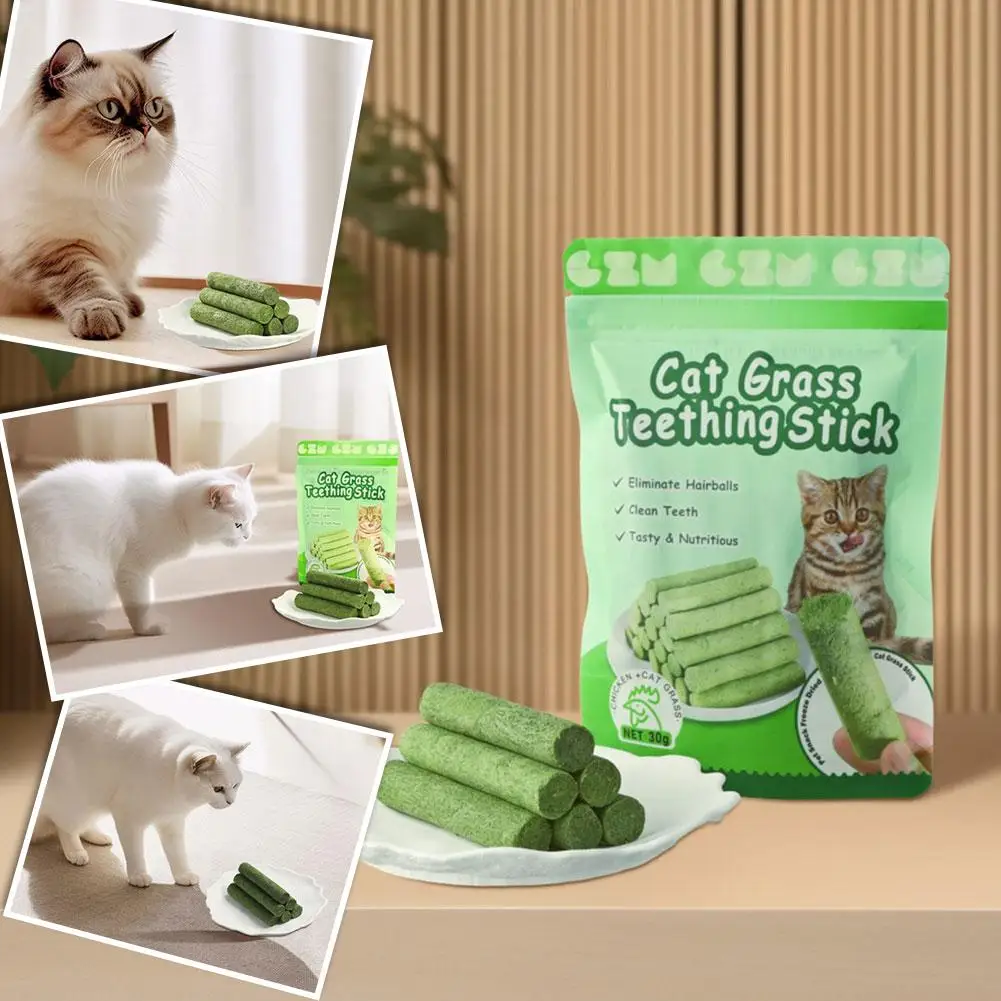 Cat Grass Teeth Grinding Stick Universal Natural Grass Stick Teeth Cat Rod Catnip Cleaning Toys Pet Molar Supplies A3P0 cat grass sticks