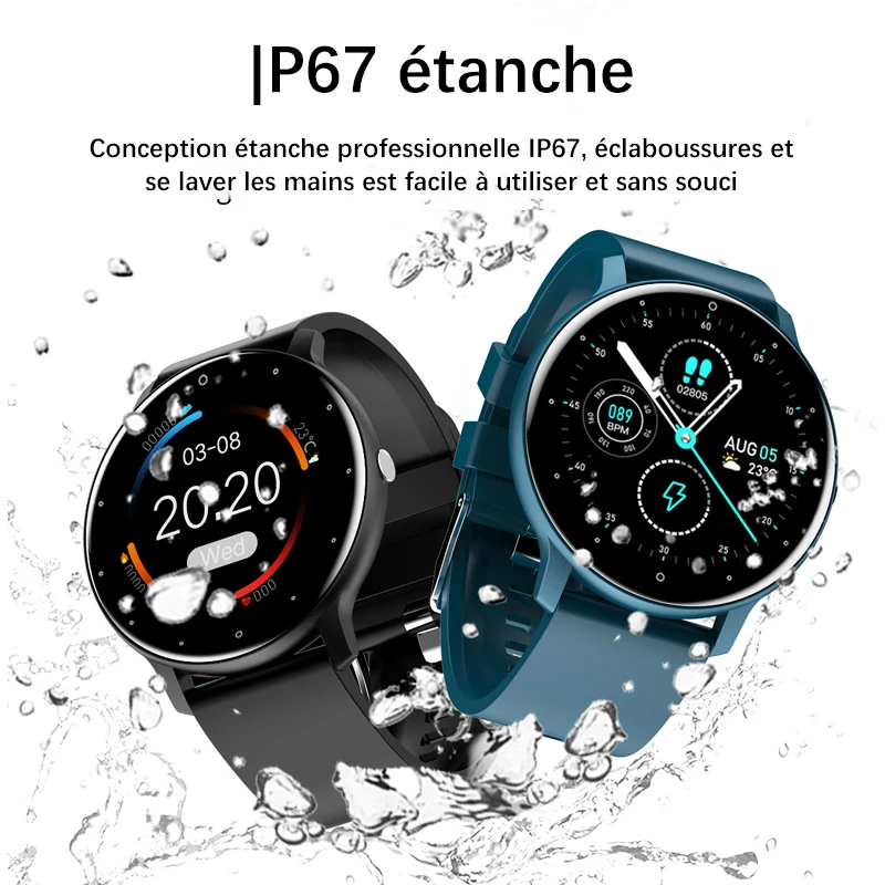 Montre Connectée LIGE Noire - Étanche Sport - 45.5mm - + Écouteurs Bluetooth Offerts !