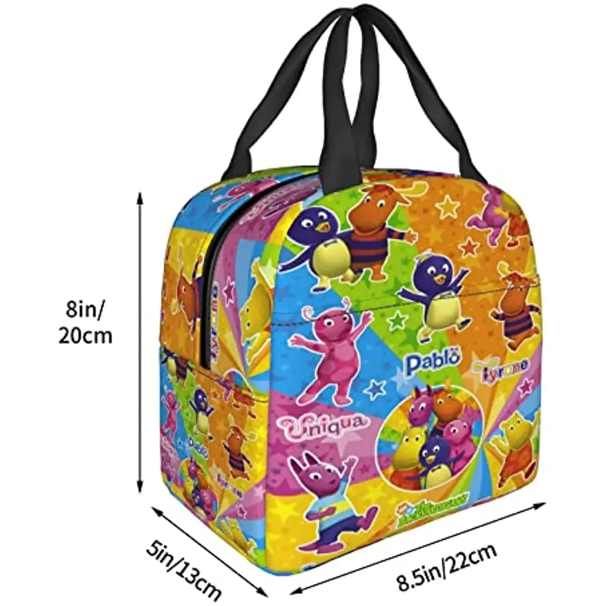 The Anime Backyardigans Large Lunch Bag with Pocket for Work, College, Office, Picnic, Outdoor